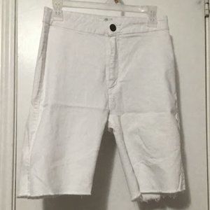 White Denim Cotton On Bike Shorts Size 8